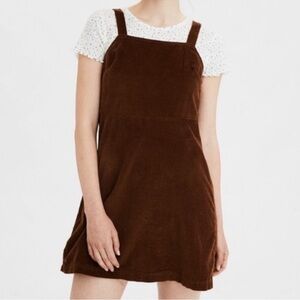 AEO | Brown Corduroy Pinafore Dress